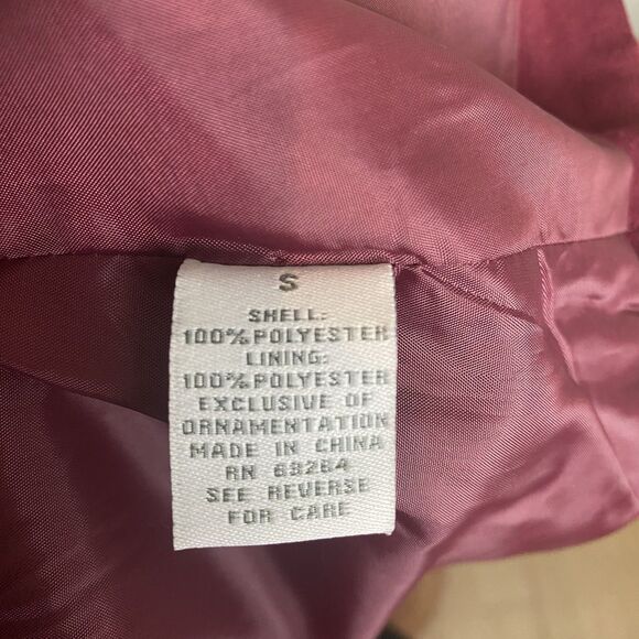 Dress Barn Suede Embroidered Maroon Womens Jacket -size S - Picture 8 of 9